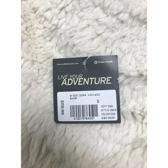 Eddie Bauer EB 650 Womens Size Small White Gray Down Vest‎ W/ Pockets - Picture 7 of 11